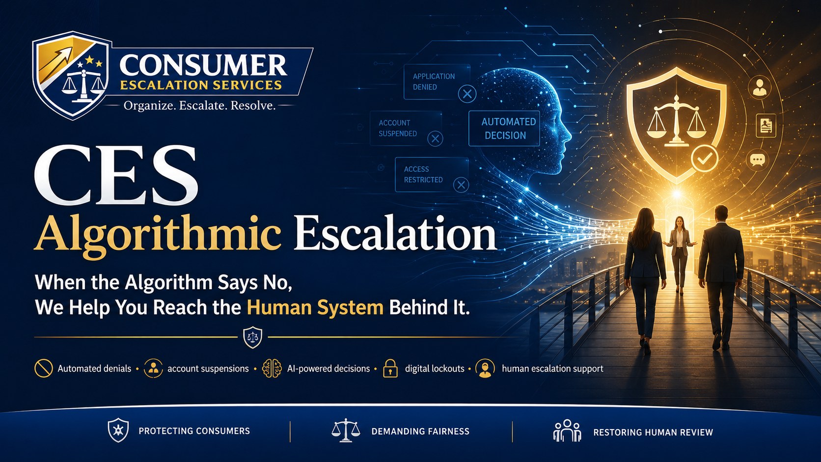 Consumer Escalation Services Algorithmic Escalation helping consumers reach human review after automated decisions and AI denials.