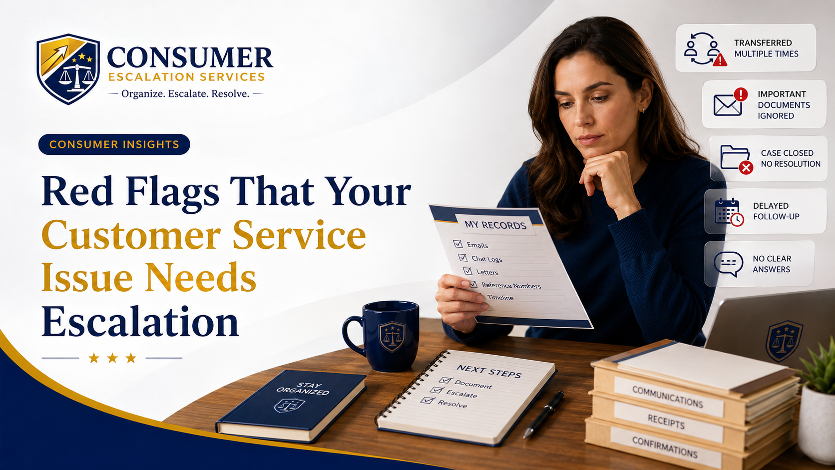 Consumer Escalation Services article on customer service red flags that signal escalation is needed