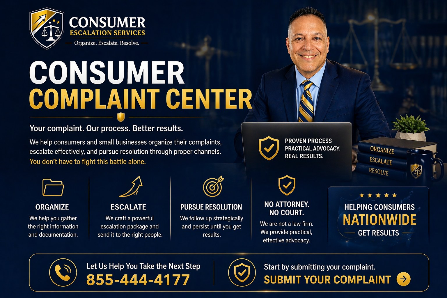 Consumer Escalation Services Consumer Complaint Center nonlegal advocacy support nationwide