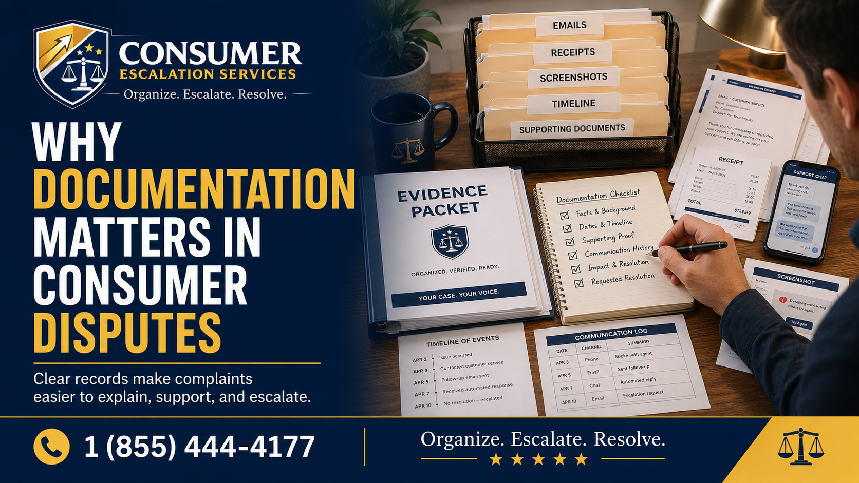 Consumer Escalation Services article about why documentation matters in consumer disputes